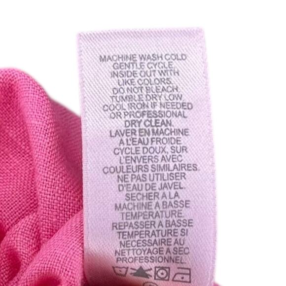 CALYPSO ST BARTH Vibrant Pink Linen Mini Shift Dress Women's Size Medium Preppy - Picture 5 of 8